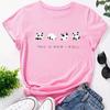 Cartoon Print Crew Neck T-shirt Casual Loose Short Sleeve Fashion Summer T-Shirts Tops Women's Clothing