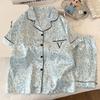 Light Luxury Style Leopard Print Casual Ice Silk Pajamas Women'S Summer Short-Sleeved Suit Loungewear Can Be Worn Outside