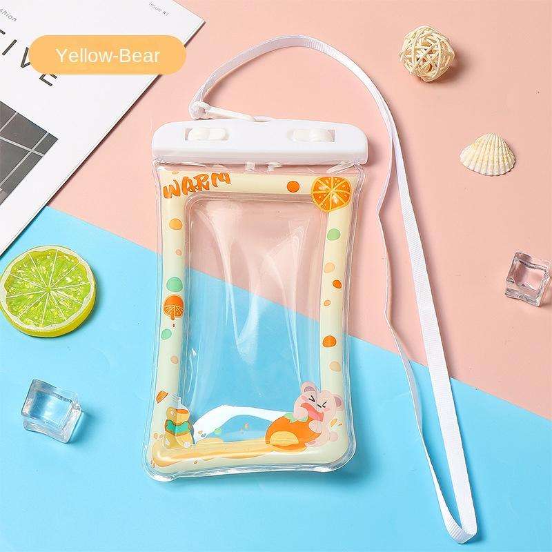 Large Cartoon Mobile Phone Waterproof Bag Touchscreen Swimming Diving Cover Rider Takeaway Rainproof Case Sealed Bag with Airbag