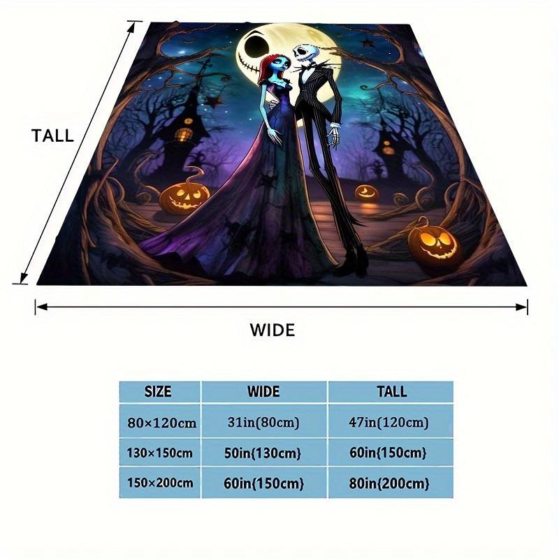 1pc The Nightmare Before Christmas Printing Blanket - Soft, All-Season Throw for Living Room, Bedroom,Personalized Gift with Adorable Cartoon Design