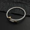 Creative Steel Wire Button Pattern Love Gold-plated Stainless Steel Women's Bracelet, Waterproof and Rust-free, Couple Bracelet