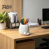 Eco-friendly Pen Container Holder, Cartoon Cat Shape Desk Organizer, Smooth Surface Decorative Holder Stationery for Pencils Gel Pens Makeup