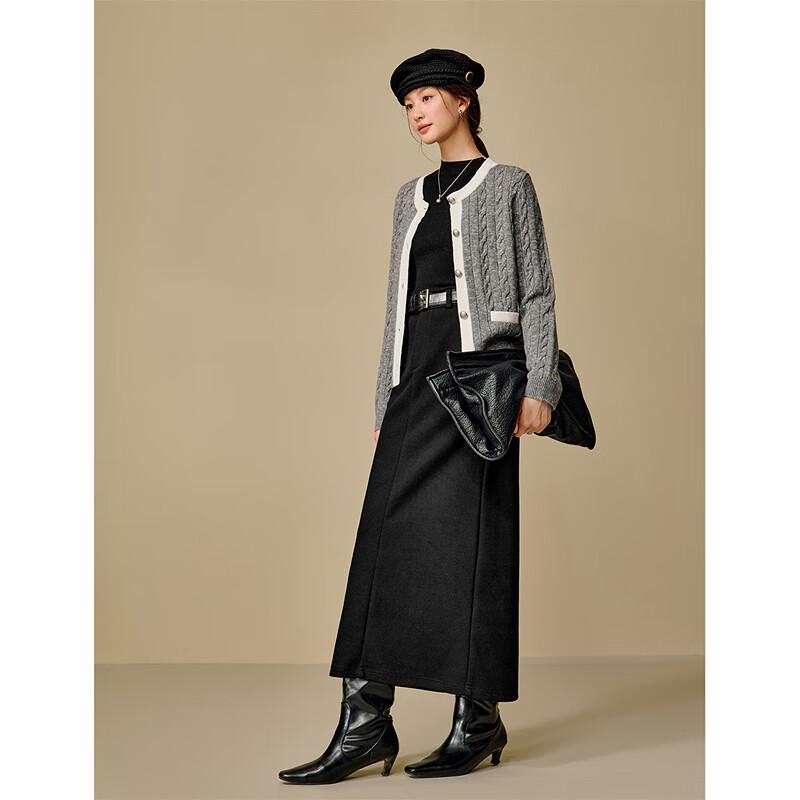 INMAN Women's Cable Knit Colorblock Cardigan