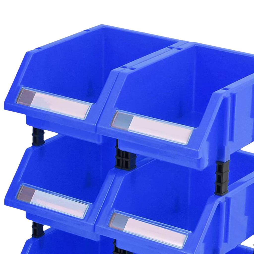 6 Pieces Hardware Storage Organizer Stackable Bin Container with 4 Connect Pillars Garage