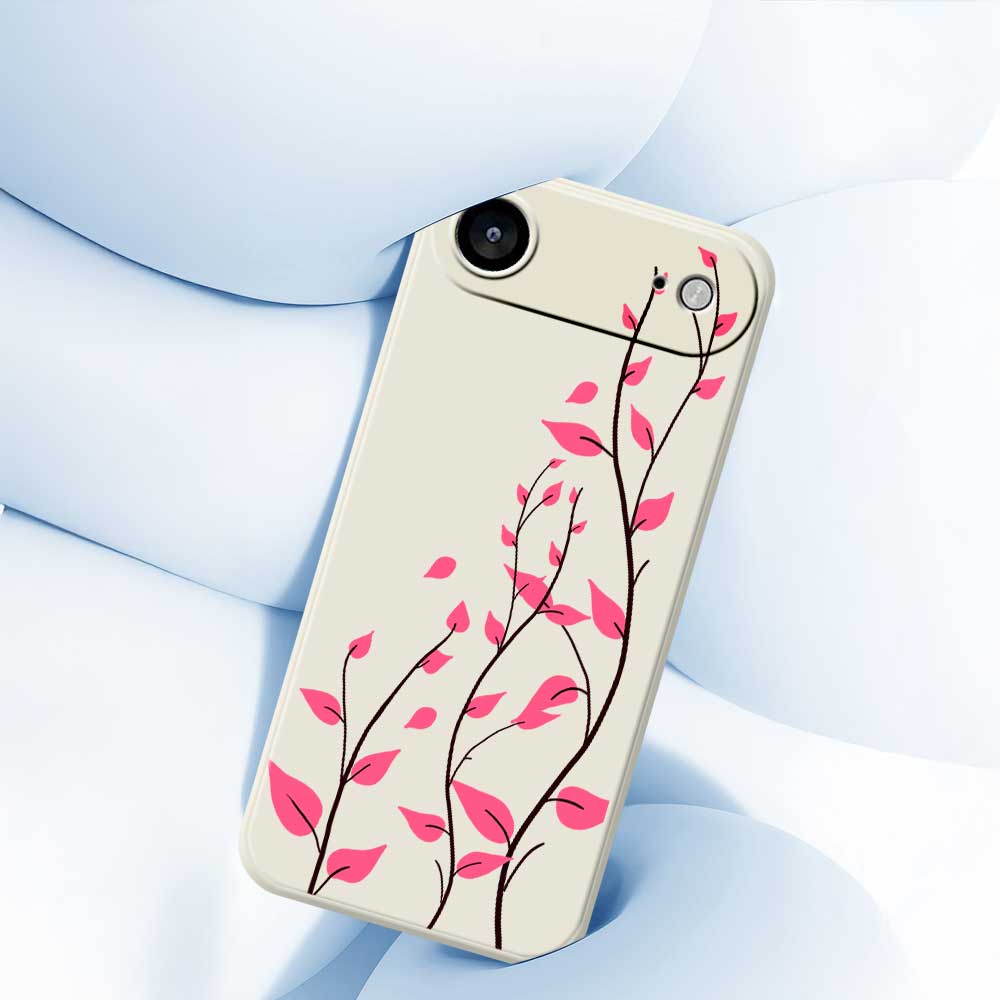 For iPhone 17 Air Case Red Leaves Pattern Printing Straight Edge TPU Phone Back Cover