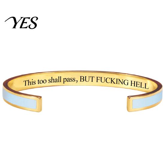 Bracciale Semplice di Alta Gamma Anche Questo Passerà Bracciale a Braccialetto con Mantra, Regolabile Inciso Motivazionale Comodo Braccialetto da Polso Informazioni Nascoste