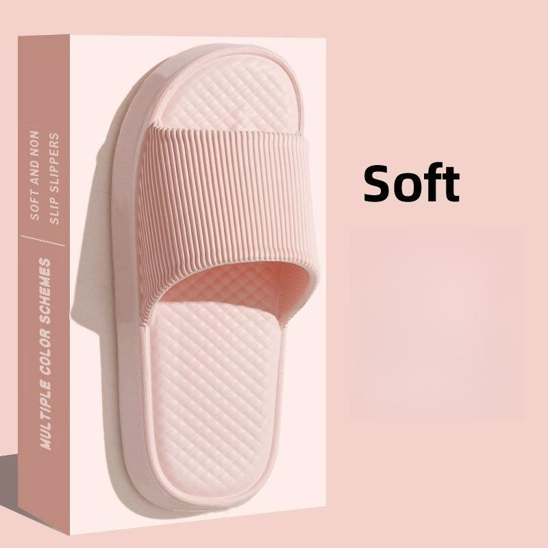 

ZHIDA Thick Platform Cloud Slippers EVA Soft Sole Pillow Slides Summer Beach Flip Flops Women Non Slip Bathroom Home Slippers 36-37 розовый