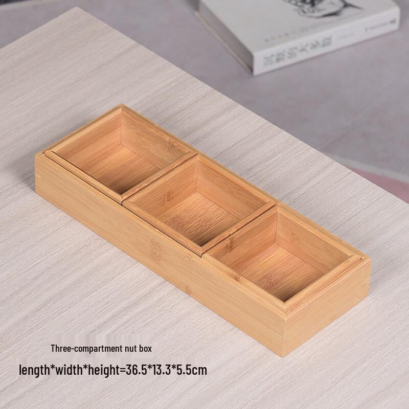 ZISIZ Large 5-Compartment Bamboo Serving Tray
