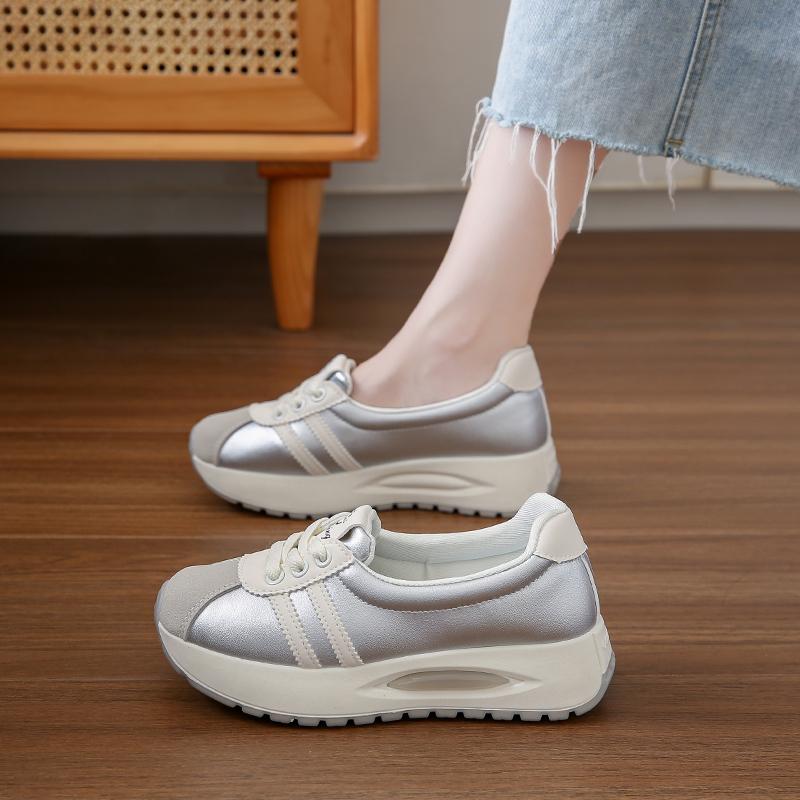 Aphixta Shallow Round Toe Flats Shoes Women Silver Loafers Spring Autumn Women Sneakers Shoes Woman Flat With Female Sneakers