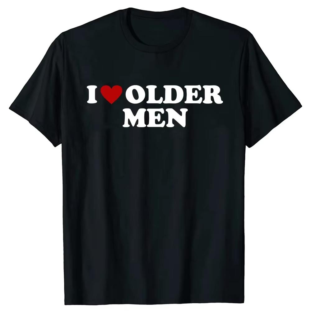 2026 Lustiges Ich Liebe Ältere Unisex T-Shirts Rotes Herz Sommer Grafik Baumwolle Streetwear Kurzarm Valentinstagsgeschenke T-Shirt