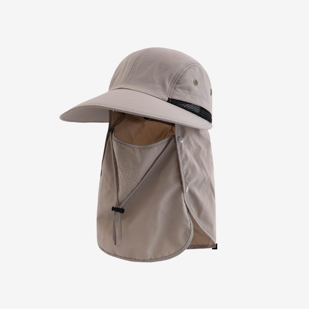 Custom Unisex Upf50+ Uv Protection Sun Hat Detachable Full Face Neck Flap Wide Brim Breathable Mesh Outdoor Fishing Hiking Hat