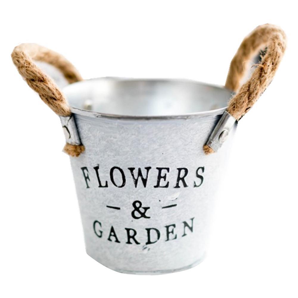 Vintage Creative Corrosion Resistant Metal Decorative Flower Bucket  for Artificial Plants