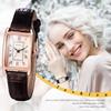 Cute Analog Watch with Roman Alphabet Leather Commuter Perfect for White or as a Gift for Her Women's Display Waterproof, Square, Strap, Watch,