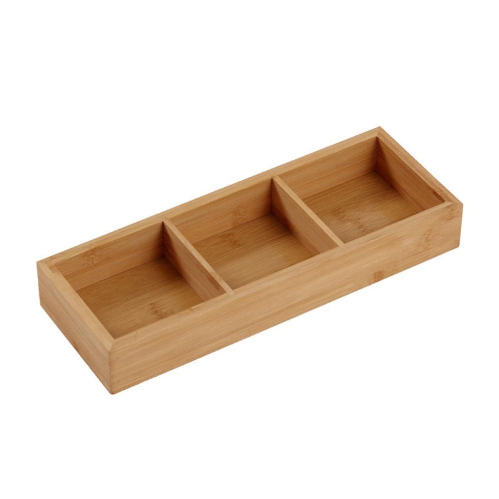 Bamboos Serving Tray Independent Separate Snack Tray Easy To Wipe Display Plate  Afternoon Tea