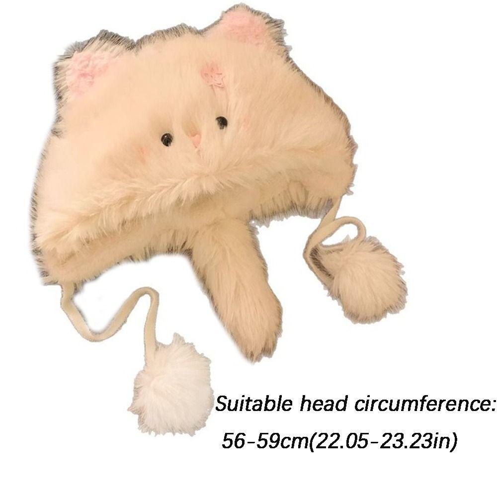 Cute Cat Ear Protection Cap Thickened Warm Winter Warm Cap New Cartoon Hat Scarf  Winter