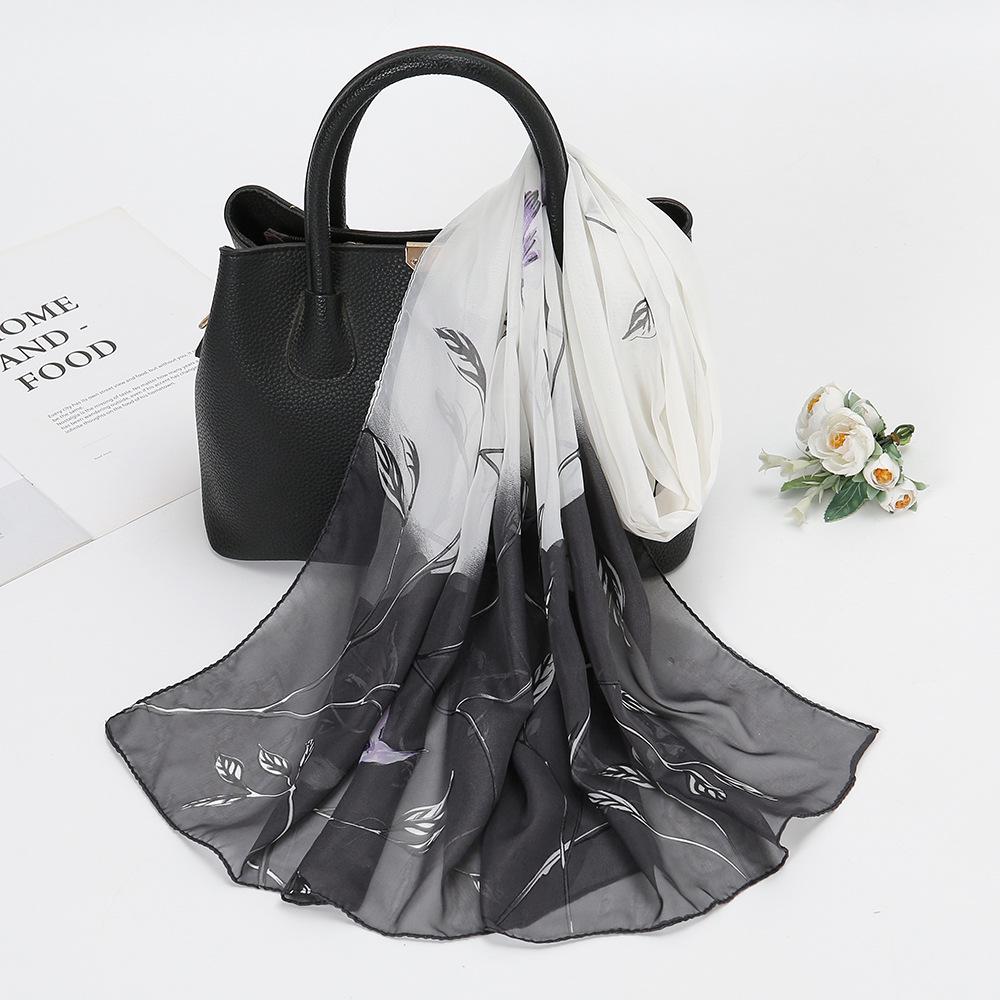 Frühlings Herbst Blumen Vogel Chiffonschal: Sonnenschutz Chinesischer Stil XQ06