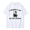I Tolerate A Lot But Not Lactose T Shirt Cute Cow Funny Meme T-shirt Men Women Casual Vintage Cotton Short Sleeve T-shirts Tops