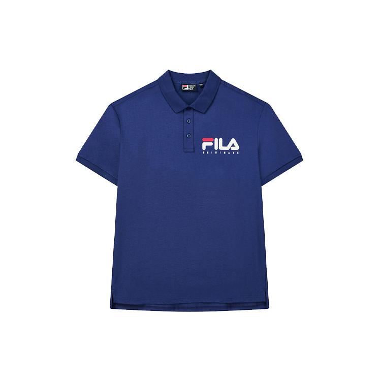 FILA Polo Shirts Men s Glamor Purple Blue Polo Collar Moderate Straight Fit F11M128177F-DB XXL