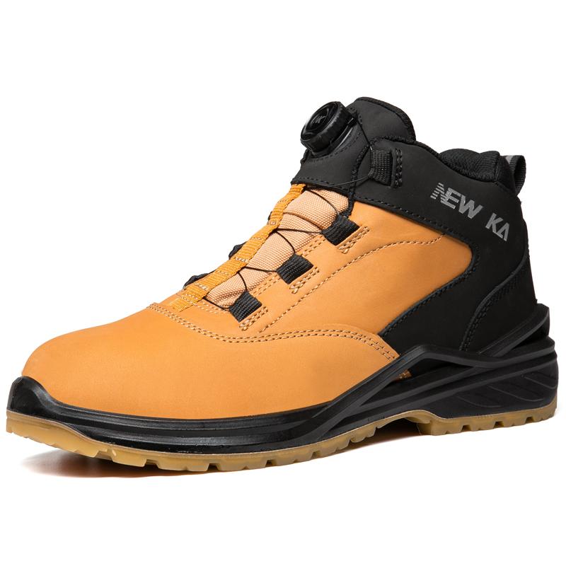 

Cowhide Work Boots Men Rotating button Safety Shoes Steel Toe Cap Indestructible shoes waterproof Protection Boots high-quality 36