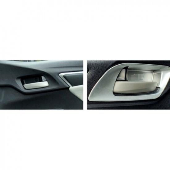 Inner Door Bowl Cover Decoration 4pc 14-2020 Silver ABS Fit for  Honda Fit/Jazz