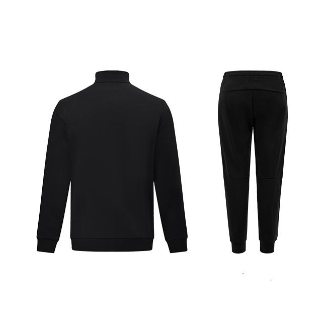 Li-Ning High-Quality Hoodless Cardigan Sweatshirt With Fleece And Loose Cuffed Sweatpants Casual Sports Suit Unisex Sportswear AWDUG81-1+AKLTC39-1