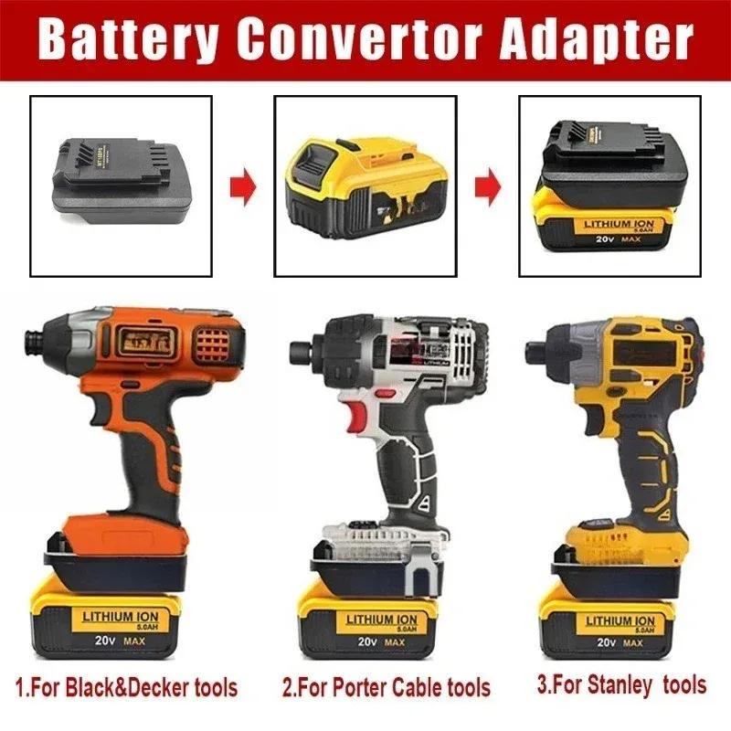 Battery Adapter for Dewalt/Milwaukee/Makita 18-20V Batteries Converting To for Black&Decker/Porter&Cable/Stanley 18-20V Tools