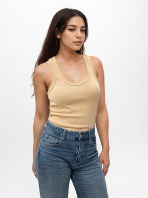 UrbanCity Women's Beige Tank Top No Logo Basic S