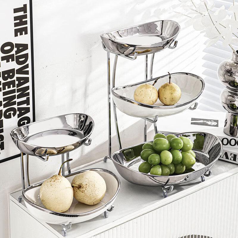 Light Luxury Multi-layer Ceramic Fruit and Snack Plate