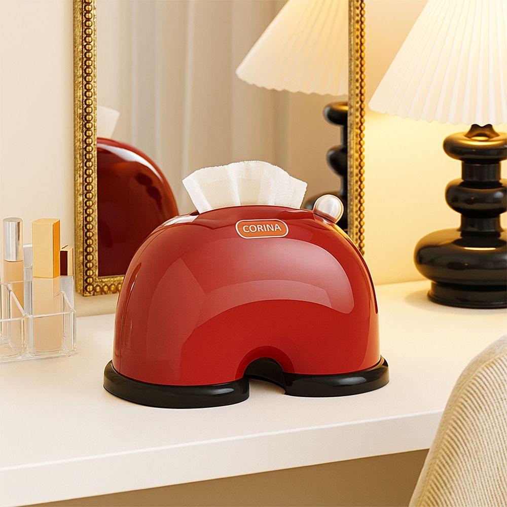 Rounded Corners Napkin Box Built-in Spring Tissue Organizer Paper Storage Holder Kitchen