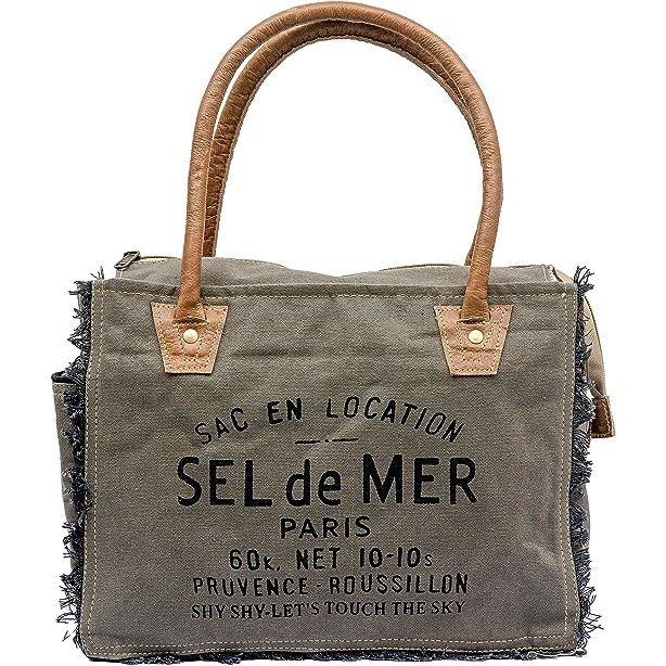 Набор из 2 кожаных ежедневников + сумки Сумка Sel De Mer из переработанного холста — фото 3