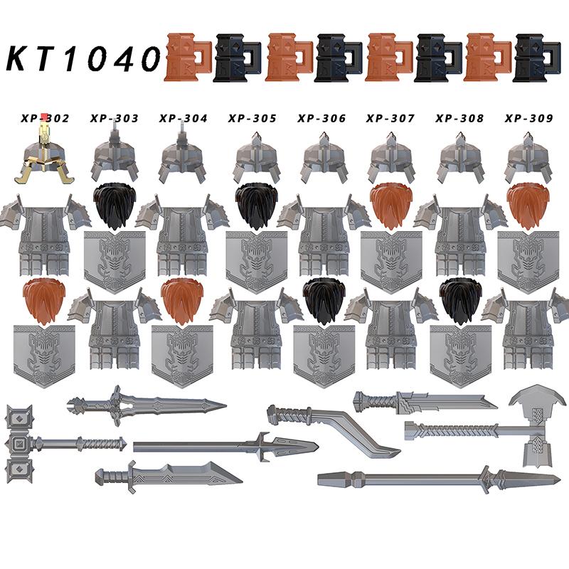 Koruit Medieval Knight Asgard Soldier Weapons Action Figures Accessories Armor Helmets Building Blocks Toys For Children KT1044