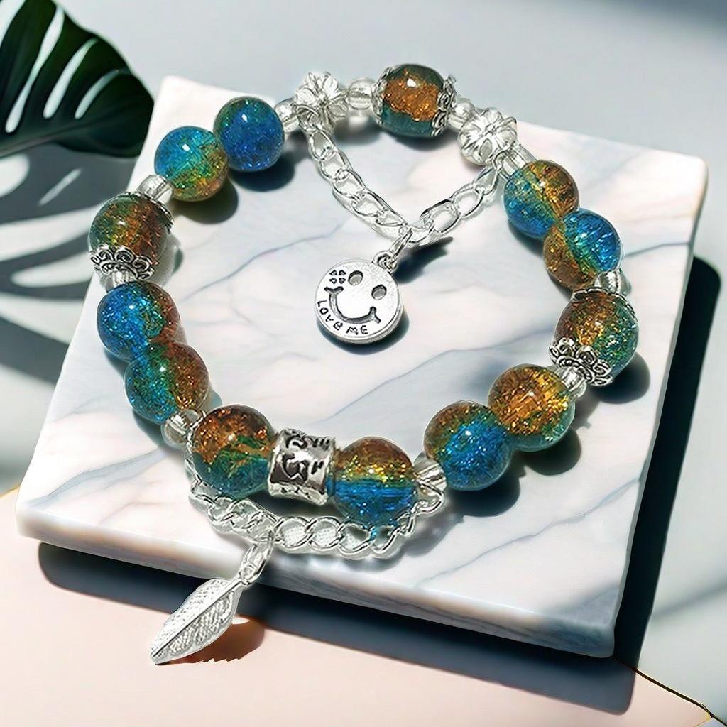 Daisy Popcorn Beaded Bracelet: Elegant Women's Hand Jewelry