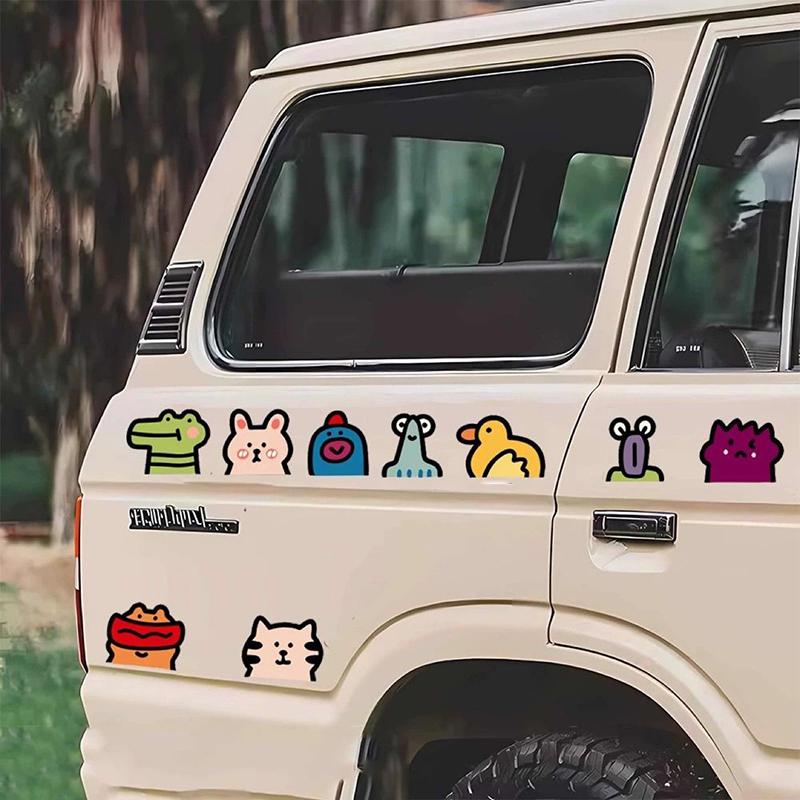 Car Personality Creative Sticker Cute Animal Car Sticker Cartoon Scratch Occlusion Sticker Motorcycle Body Decoration Waterproof