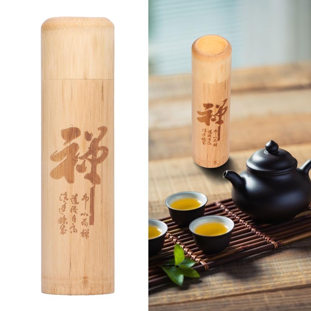 Bamboo Material Bamboo Tea Canister Loose Leaf Portable Tea Box Bamboo Tea Jar  Kitchen Use