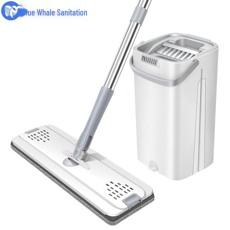Blue Whale Sanitation LJHW-9105 Self-Wringing Flat Mop & Bucket Set
