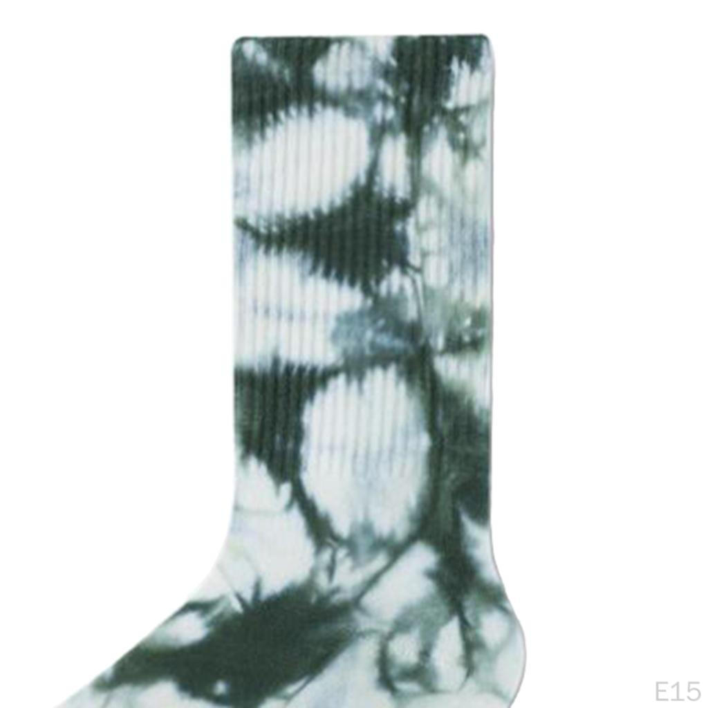 Pair Tie-dyed Crew Hipster Printed Socks