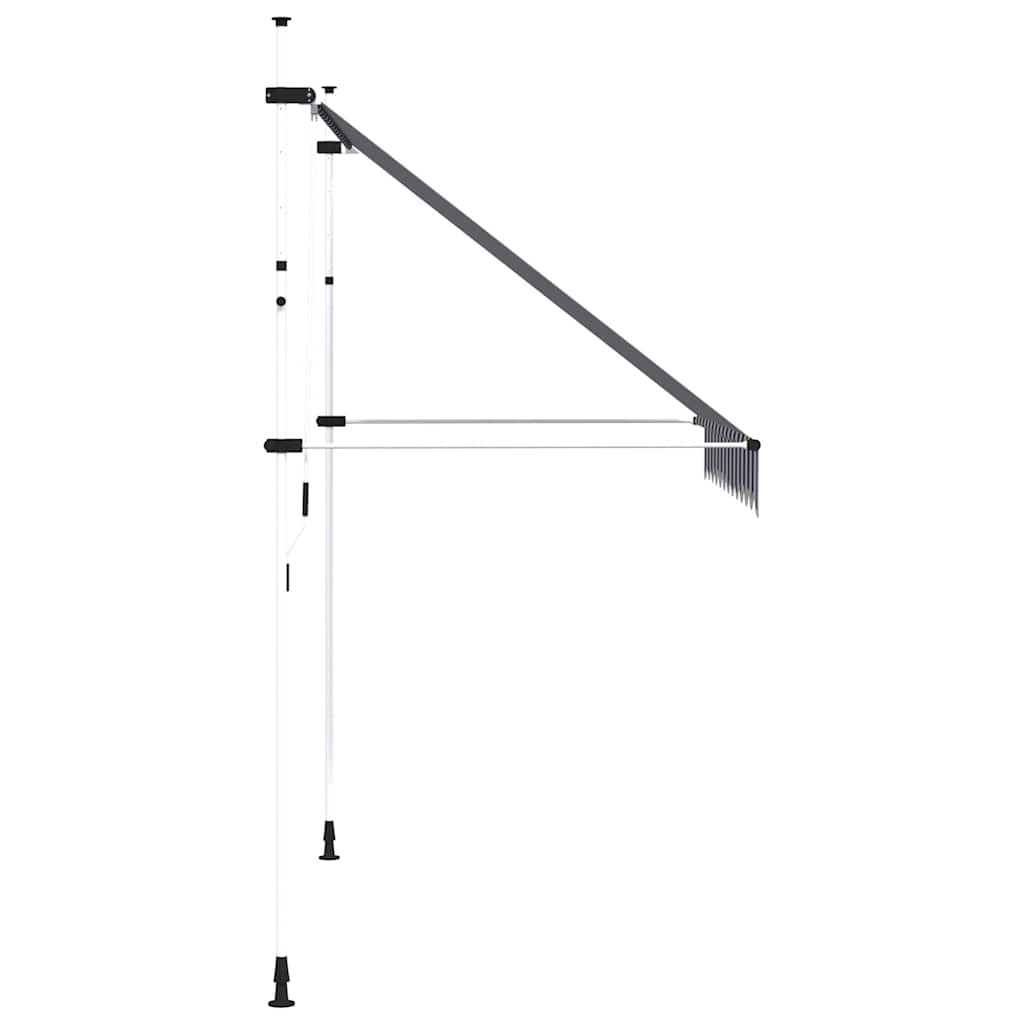 Manual Retractable Awning 250 Cm Blue White Striped