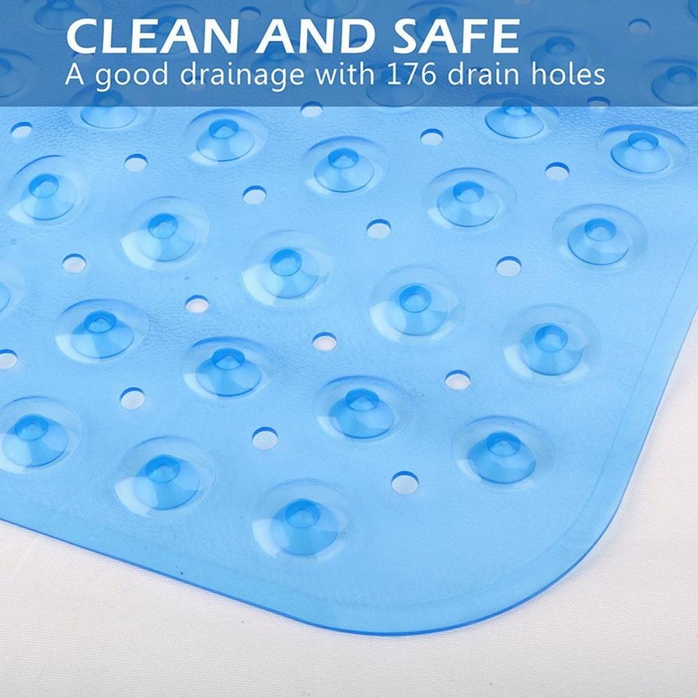 40x100cm Anti-Slip Bathtub Mat with Suckers Soft Non-Skid Shower Mat for Kids Elderly Massage Bathroom Rug Waterproof Floor Pad