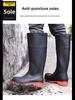 Men's Waterproof Steel Toe Anti-Slip Rain Boots for Construction and Mining