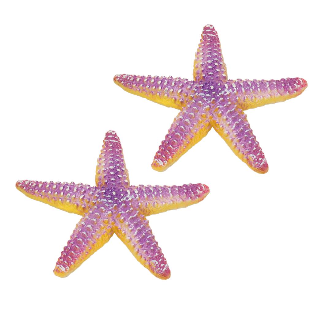 2Pcs Starfish Toy Simulation Details Cute Appearance Vivid Bright Colors Unique Texture Resin