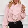 Women's Ruffle Layered Long Sleeve Blouse Fashion Statement Shirt