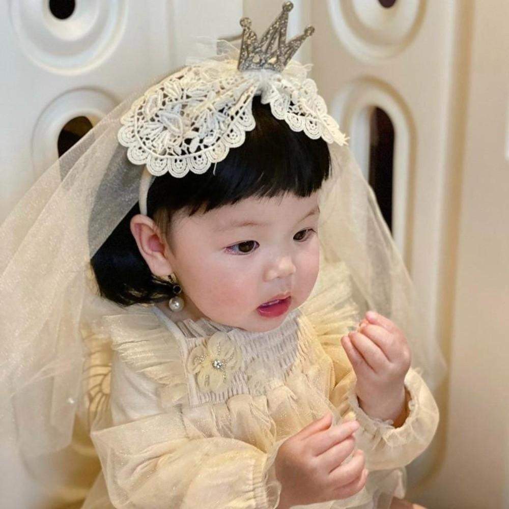 Gauze Happy Birthday Headband Mesh Girls Hair Hoop Cute Birthday Hairband  Kids