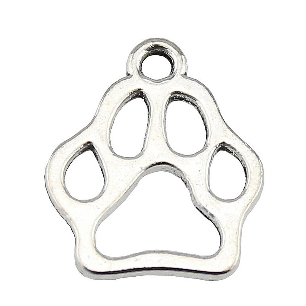 Alloy Dog Paws Charms Bear Paws Pendants For Jewelry Making Dog Themed Accessories