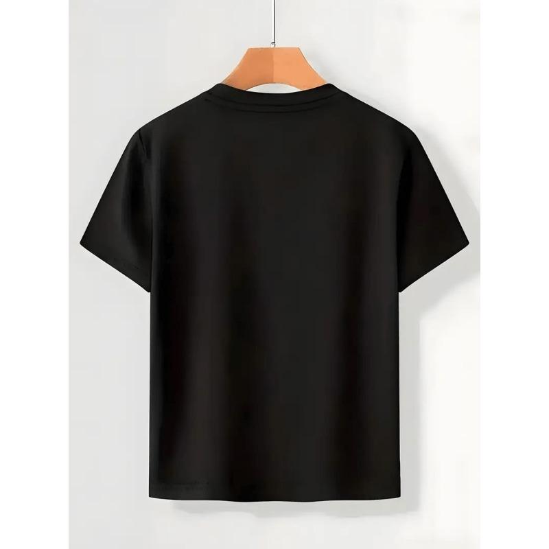 Europäische Größen [Gedrucktes Design - Nicht strukturiert] Rundhals Jungen T-Shirt Lässig Trendig Ich bin kaputt Slogan Muster Kinderbekleidung für Jungen
