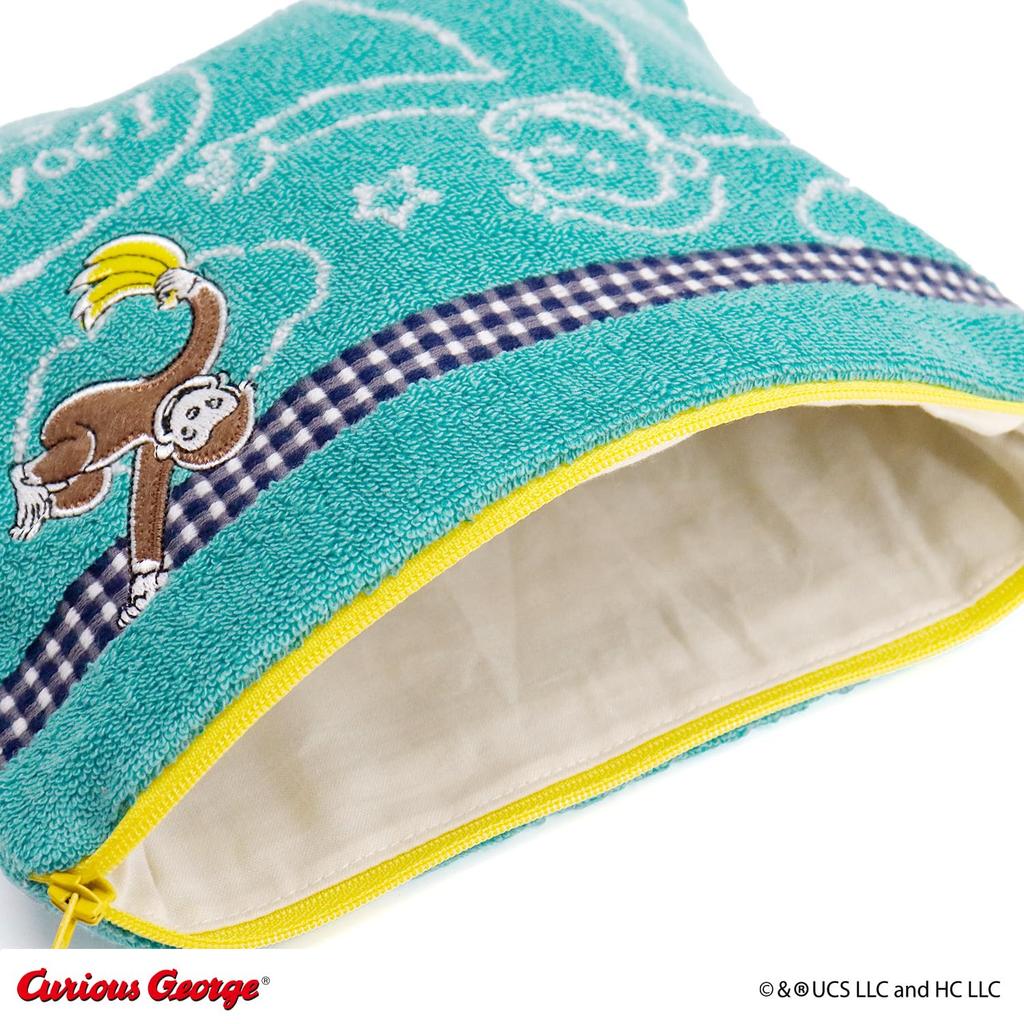 Curious George Simple Line Pouch, Green, Reborn Cotton, 68-2237200
