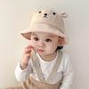 Solid Color Baby Bucket Hat Cotton Boys Girls Sunhat Cute Baby Bear Hat  Toddler