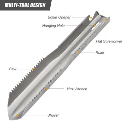Bahçecilik için Taşıma Kesesi ile Ultralight Titanyum El Küreği Çok Aletli Sırt Çantasıyla Mala