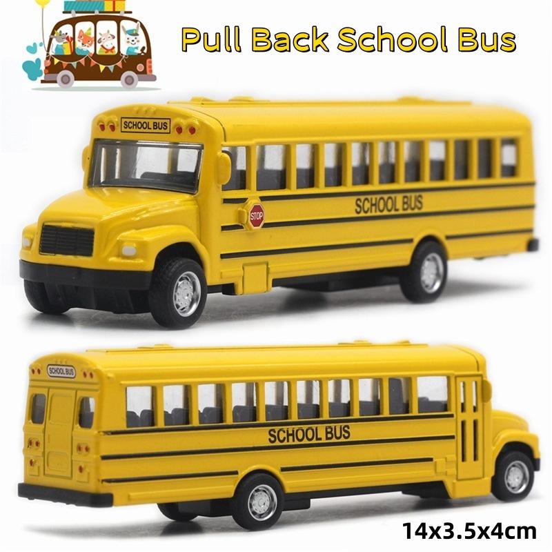 Simulation Alloy School Bus Inertia Toys Car Model Pull Back Car Interactive Toys Car Collection Educational Boy Gifts