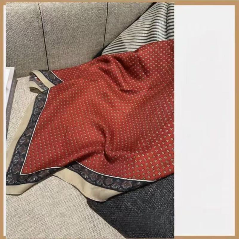 Old Money Wind Cashew Flower Cotton Brown Small Square Scarf Silk Scarf Scarf Shirt Shawl Hair Band Belt Scarf