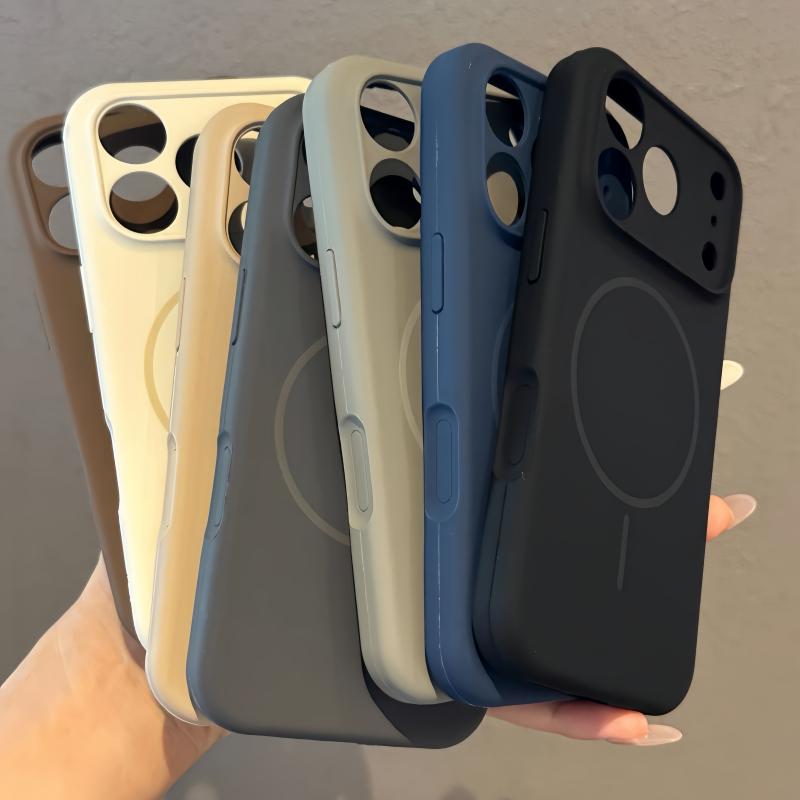 Liquid Silicone Original Phone Case for iPhone 17 Air 16 15 14 13 17 Pro Max Plus For Magsafe Shockproof Matte Soft Cover